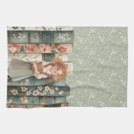 Bok Älskare | Anne of Grönt Gables | Blommigt Boka Kökshandduk