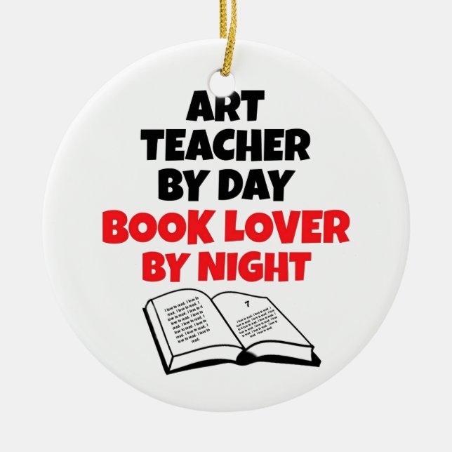 Bok Älskare Art Teacher Julgransprydnad Keramik (Framsidan)