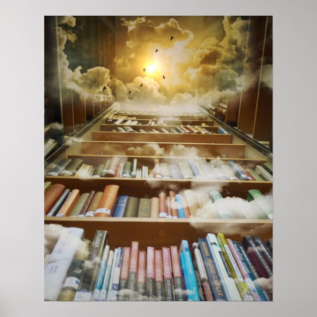 Bok älskare återgår till paradiset bibliotek poster (Framsidan)