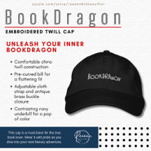 Bok Älskare "Bookdraon" Embroiderade Twill Cap