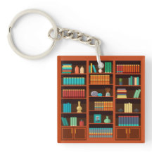 Bok Älskare bookshelf Keychain
