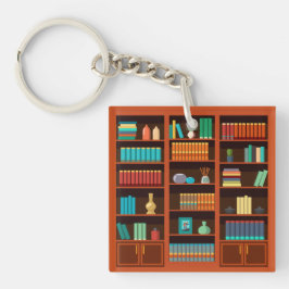 Bok Älskare bookshelf Keychain