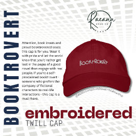 Bok Älskare Booktrovert Embroized Twill Cap Broderad Keps