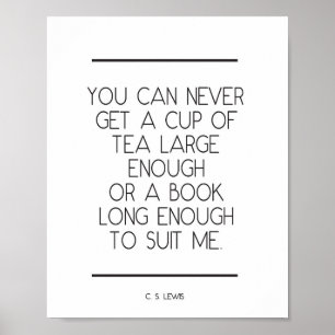 Bok Älskare-citat av C S Lewis Print Poster