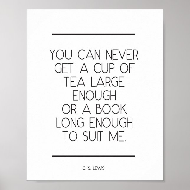 Bok Älskare-citat av C S Lewis Print Poster (Framsidan)