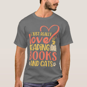 Bok Älskare Citat Cat Lover Pun Bok Reg. D. T Shirt