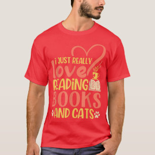 Bok-Älskare-citattecken Cat Lover Pun Bok Reading  T Shirt