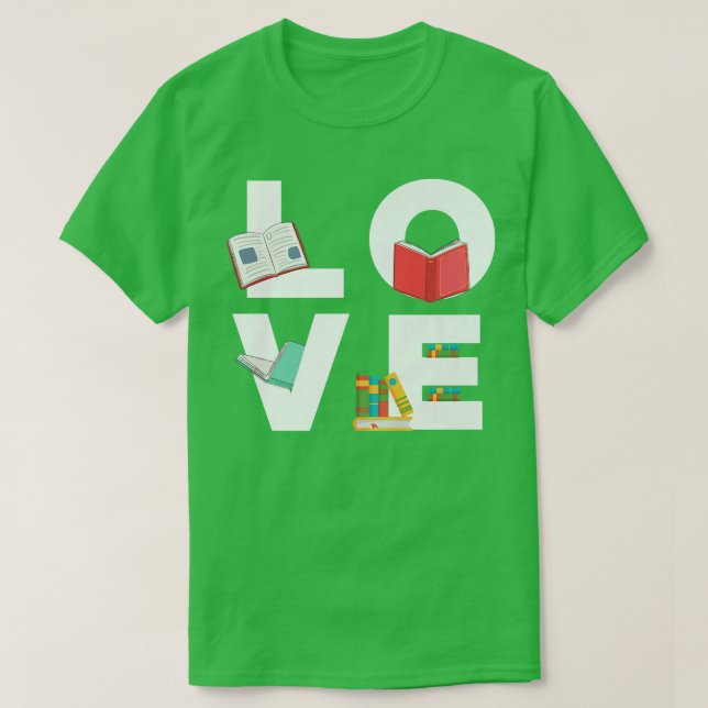 Bok Älskare Cute Bok Reading Nerd T Shirt (Design framsida)