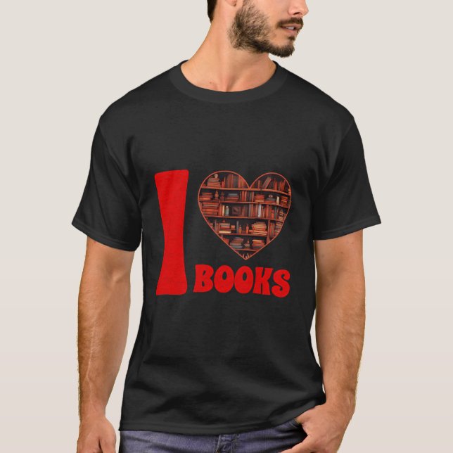 Bok Älskare Dag I Kärlek Bokar Hjärtläsning i Bibl T Shirt (Framsida)