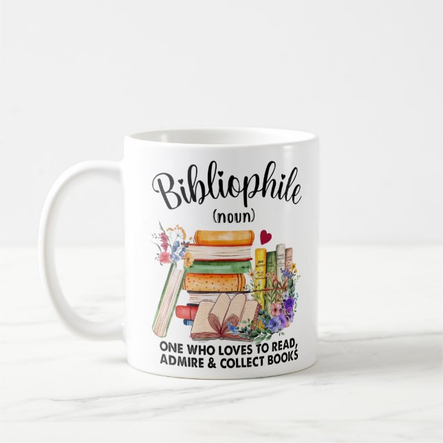 Bok Älskare Definition - Bibliophile Kaffemugg (Vänster)