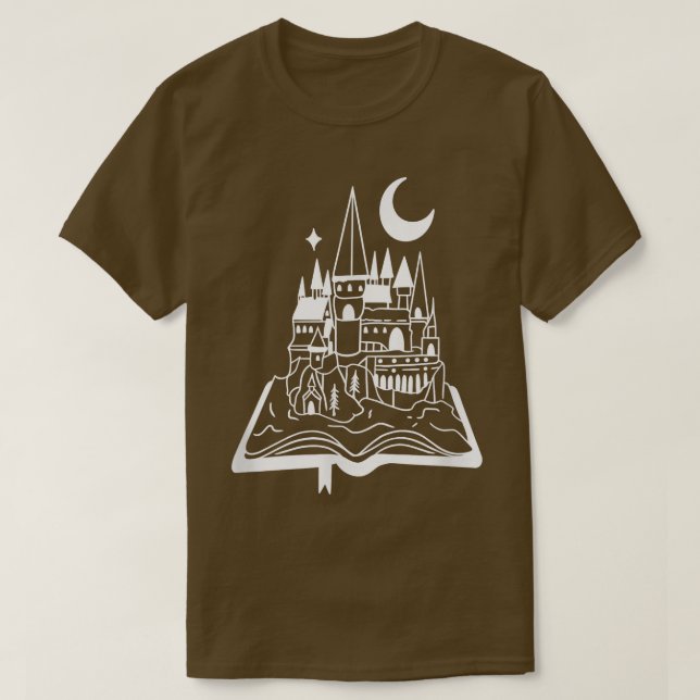 Bok Älskare Fantasy Fairy Tales Castle julrre T Shirt (Design framsida)