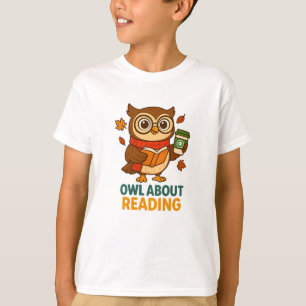 Bok Älskare Funny Pun Tee Uggla om att läsa sjöfar