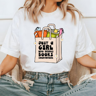 Bok Älskare Graphic Tee, bokmask T Shirt