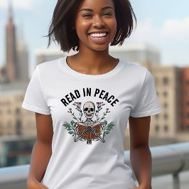Bok Älskare Halloween Shirt Read in Peace T Shirt