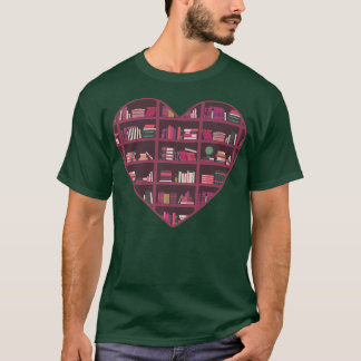 Bok Älskare Heart Bookworm Art Bok Reading Design T Shirt