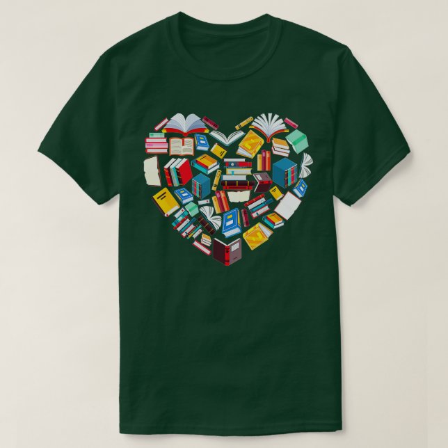 Bok Älskare Heart Shape-läsning klubb Bibrarian Li T Shirt (Design framsida)