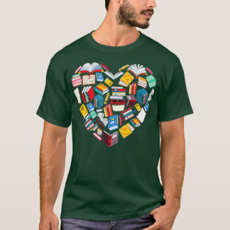 Bok Älskare Heart Shape-läsning klubb Bibrarian Li T Shirt