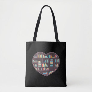 Bok Älskare Heart Shape Reading Klubb Bibrarian B Tygkasse