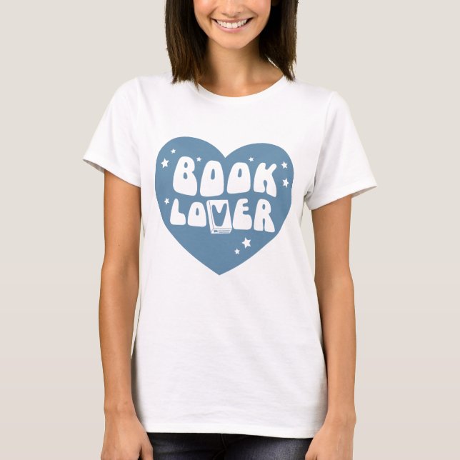 Bok Älskare Heart T Shirt (Framsida)