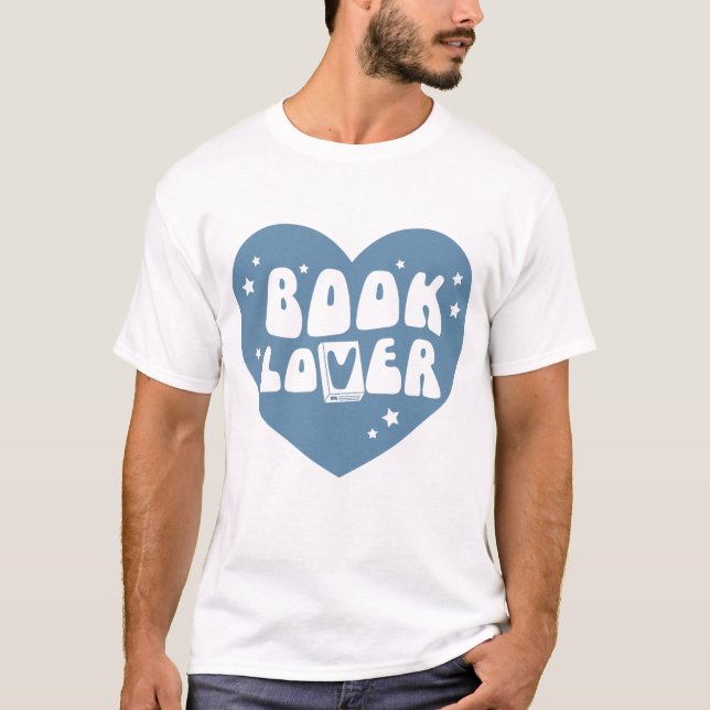 Bok Älskare Heart T Shirt (Framsida)