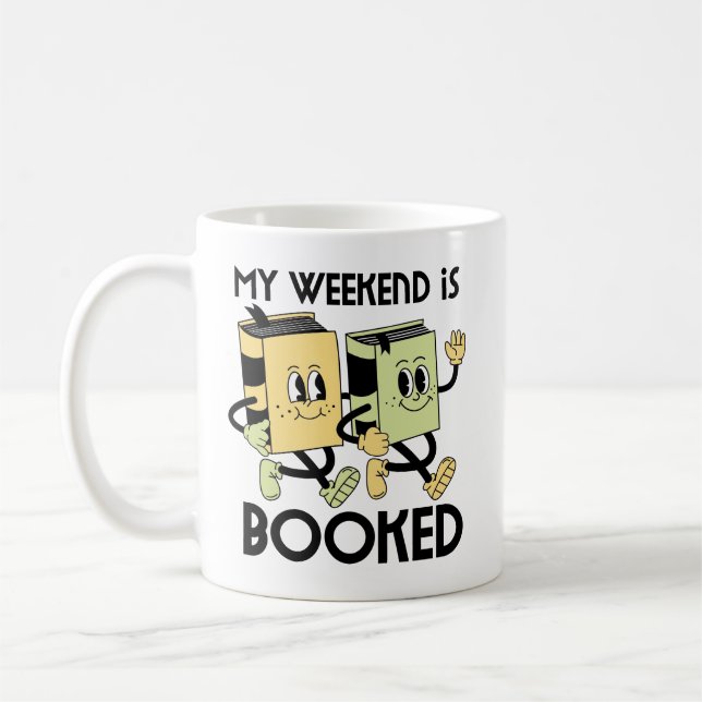 Bok Älskare Helg T-Shirt Kaffemugg (Vänster)