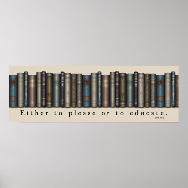 Bok Älskare Horace Quote Old Bokar Poster (Framsidan)