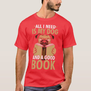 Bok Älskare Hund och Bra Bok T Shirt