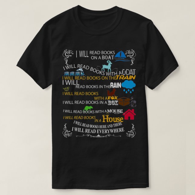Bok Älskare I kommer att läsa Bokar T Shirt (Design framsida)