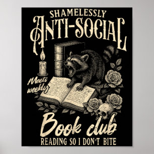 Bok Älskare-läsande bokning skamlöst mot social Poster