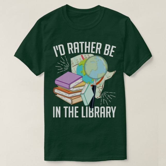 Bok Älskare Läsare Bibliotek Reader Funny bibliote T Shirt (Design framsida)
