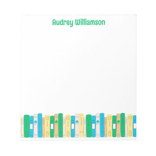 Bok älskare, namn anteckningsblock (Framsida)