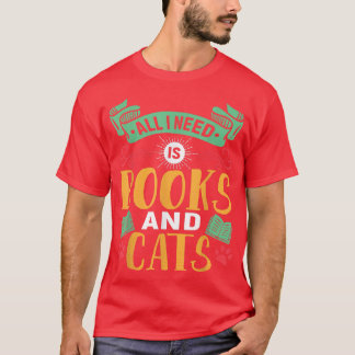 Bok Älskare och Kat Lover Pun Bok, läsare Tet Desi T Shirt
