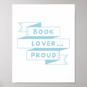 Bok Älskare och Proud Pastel Blue Retro Poster
