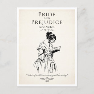 Bok Älskare om Jane Austen Reading Quote Vykort