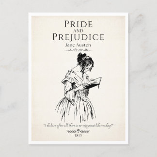 Bok Älskare om Jane Austen Reading Quote Vykort