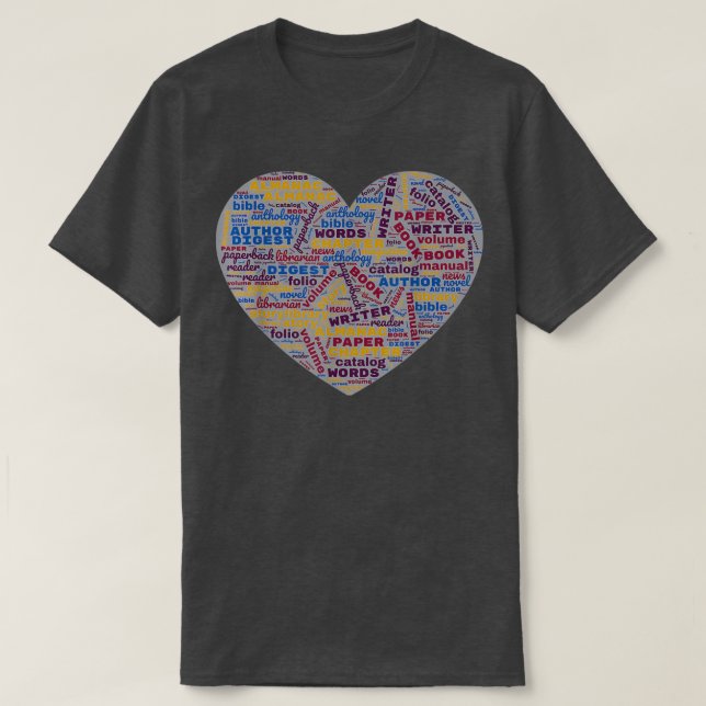 Bok Älskare Ord Cloud Readers Lusnyj Bibrarian Man T Shirt (Design framsida)