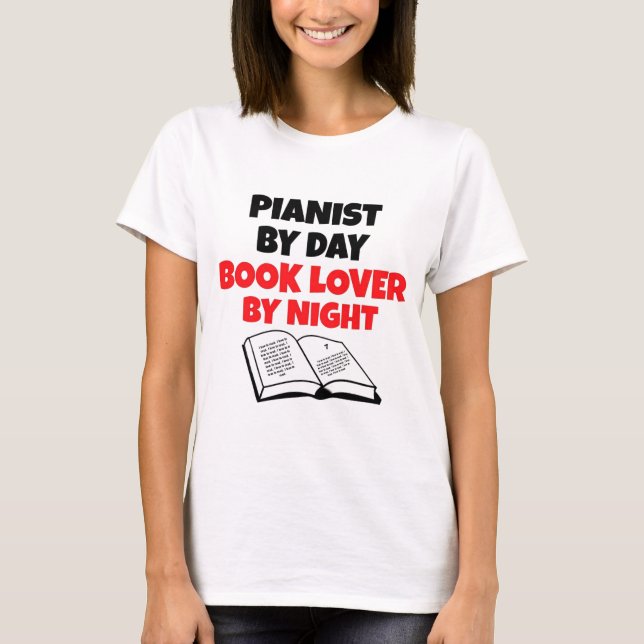 Bok Älskare Pianist Tee (Framsida)