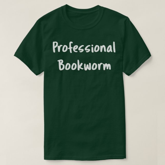 Bok Älskare Professionell Bookworm I T Shirt (Design framsida)