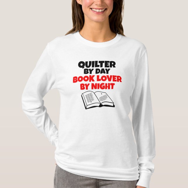 Bok Älskare Quilter T Shirt (Framsida)
