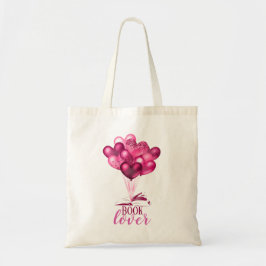 Bok Älskare Rosa Heart Balloon Tygkasse