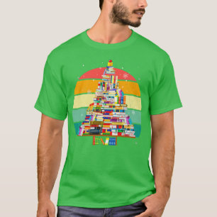 Bok Älskare Santa Julgran Ljus Julafton Tonåringar T Shirt
