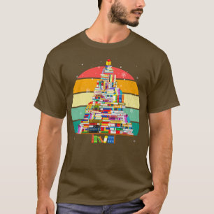 Bok Älskare Santa Julgran Ljus Julafton Tonåringar T Shirt