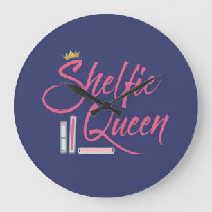Bok Älskare Shelfie Queen Stor Klocka