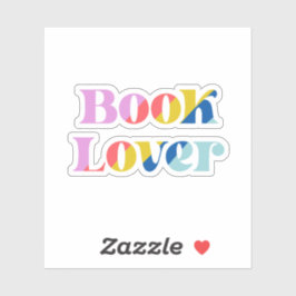 Bok älskare, söt regnbåge, färgad med regnbåge klistermärken