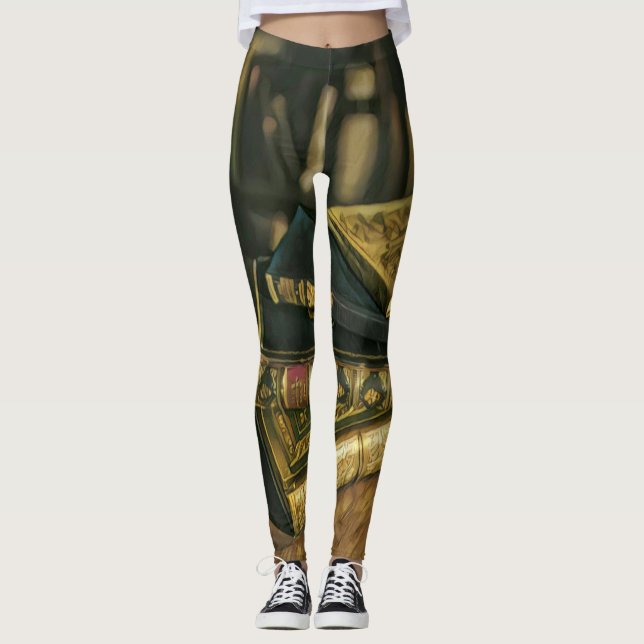 Bok älskare-teckningar leggings (Framsida)