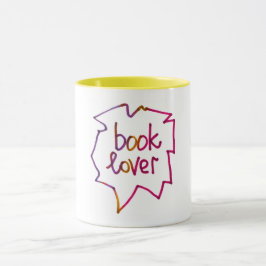 Bok älskare textkonstnärliga teckning-bokstäver mugg