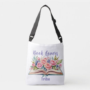 Bok Älskare Tribe Rosa ros Crossbody Tote Axelväska