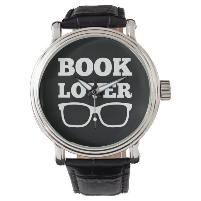 Bok Älskare Typography Reading Glasses Armbandsur (Framsida)