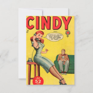 bok-anteckningskort för "Cindy"-Tecknad Tack Kort