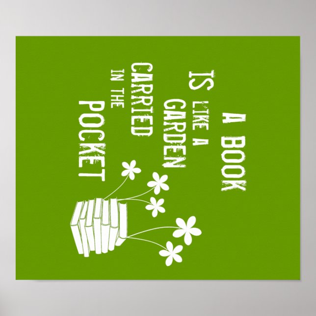 Bok är som en trädgård som transporteras i Pocket Poster (Framsidan)